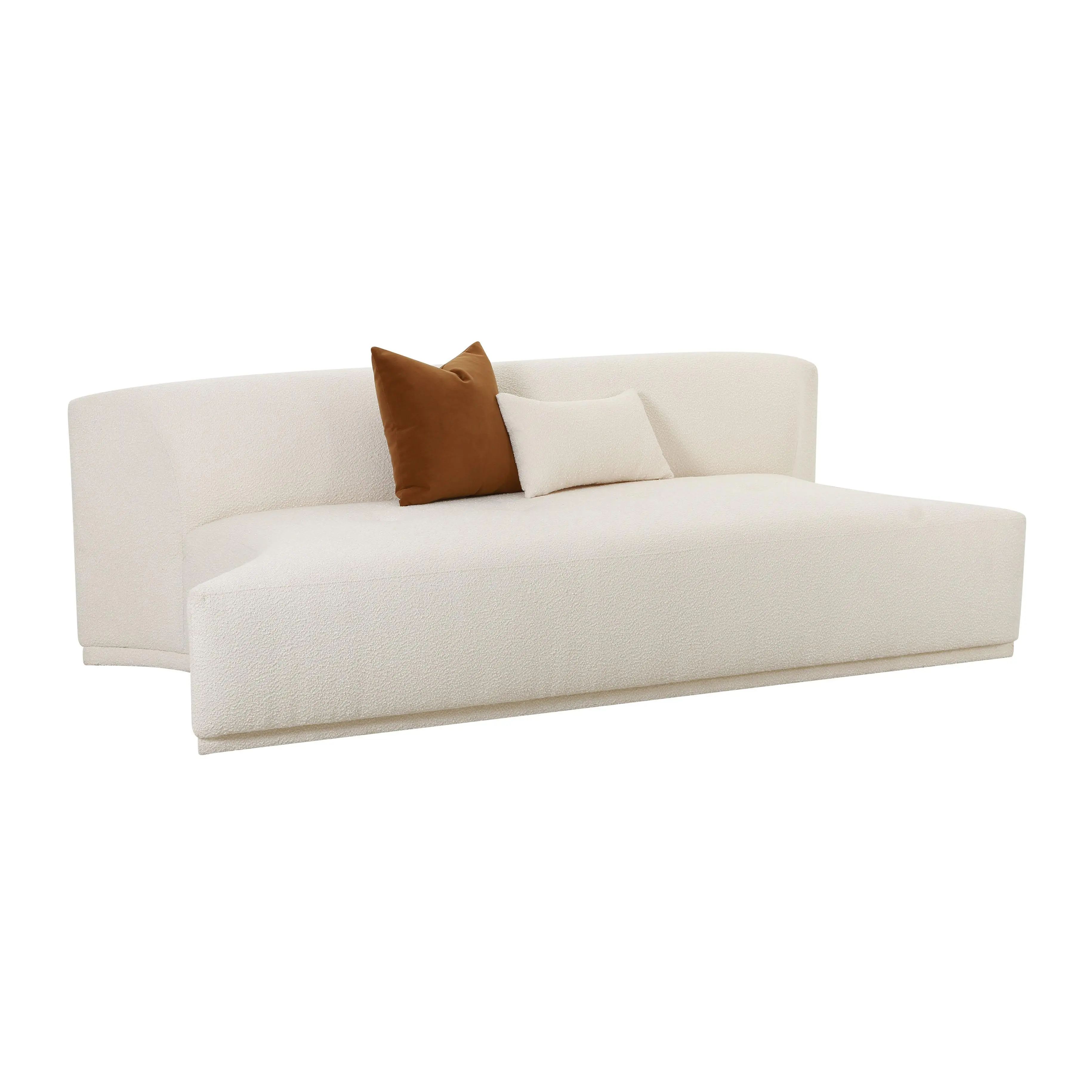 Fickle Cream Boucle Modular Armless Loveseat Fickle Cream Boucle Modular Armless Loveseat