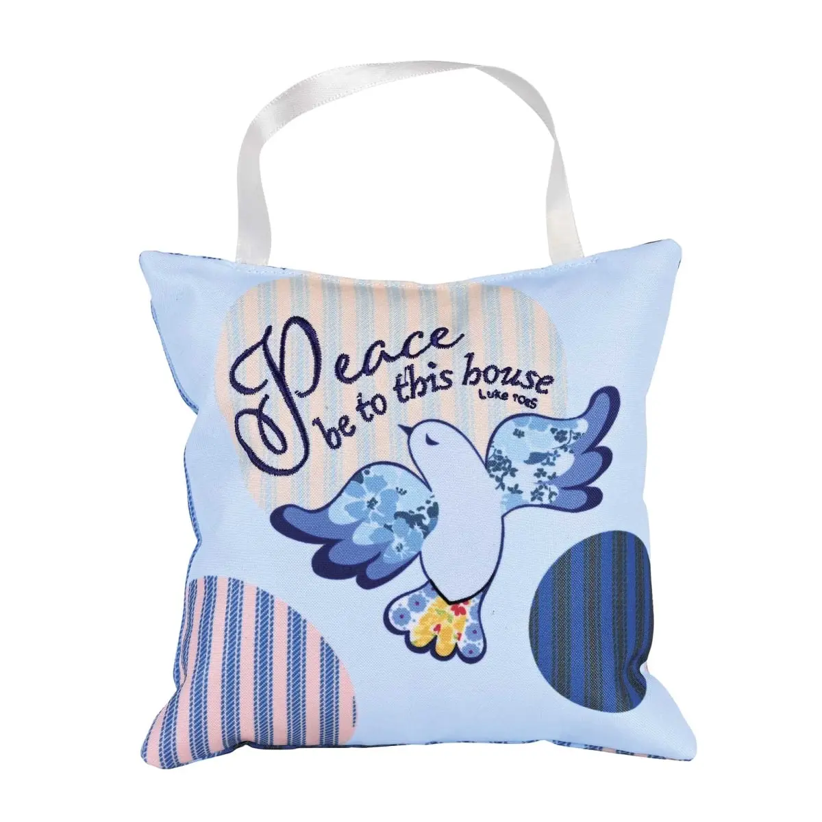 360 Stand Hanging Door Pillow, DP108 Model, Bird Design with "Peace Be To" Message, 6H Size, Polyester Home Decor