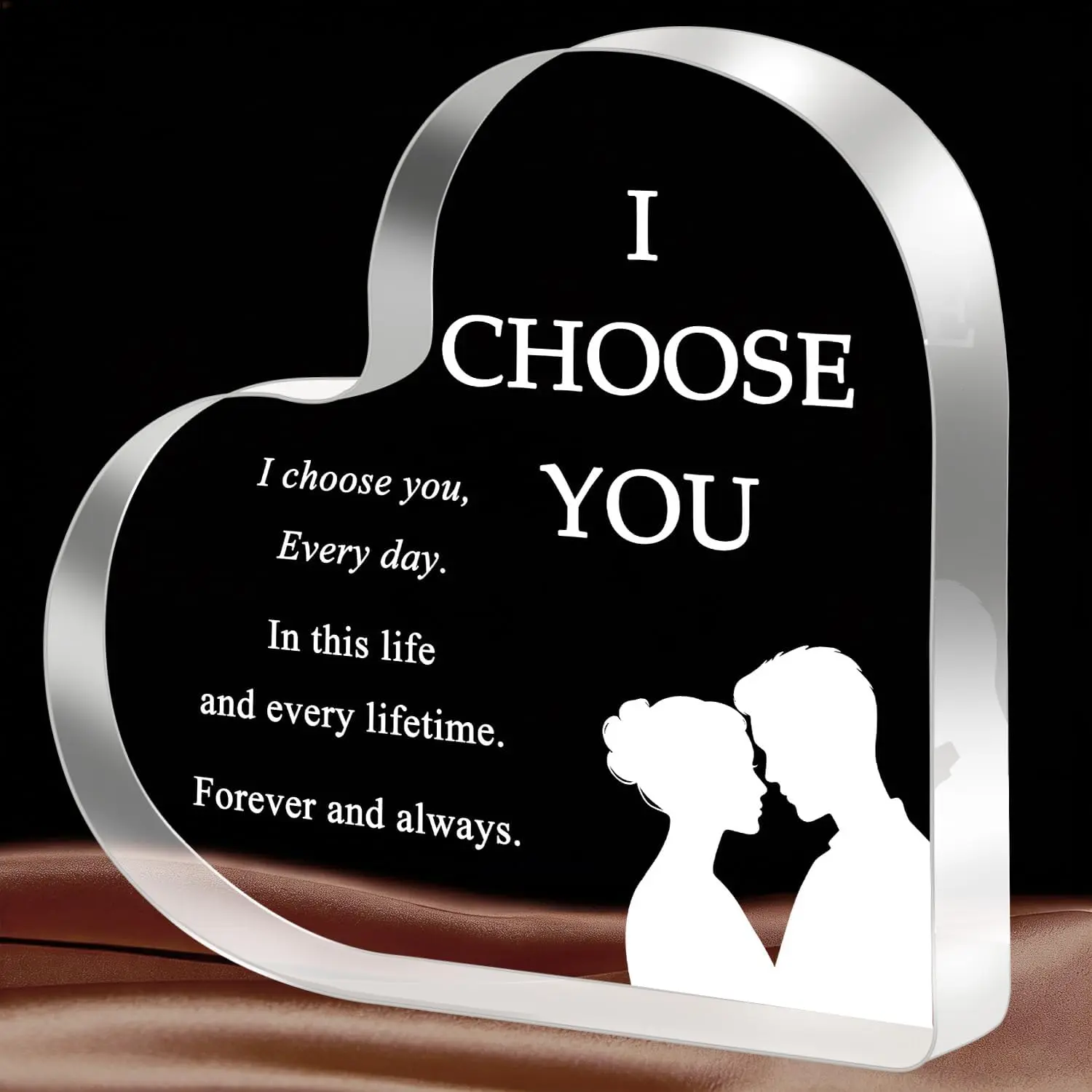 Birthday Gifts for Girlfriend Boyfriend Wife Husband, I Choose You Gifts for Him Her – Acrylic Heart Plaque Romantic Gift, Anniversary Wedding Valentine's Day Birthday Gift Home Decor