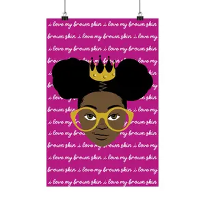 Ava + I Love My Brown Skin Poster (Pink)