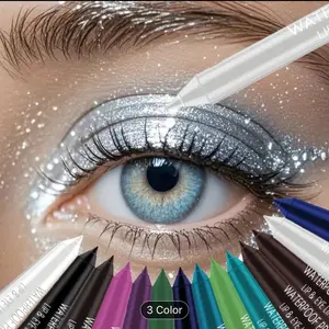 12Pcs Colored Gel Glitter Eyeliner Pencils Set - Dark Light Emerald Green Sky Royal Blue Black White Pink Purple Brown Gold Lipliner Makeup Waterproof Cosmetic