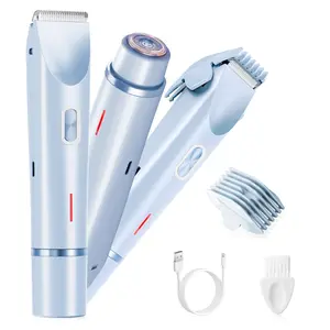 Dual-Head Electric Portable Wireless Hair Trimmer for Women, Rechargeable 400mAh Lithium Battery, USB Charging, Multipurpose Bikini Razor and Face Shaver for Body, Arms, Thighs - Ideal New Year & Valentine'S Day Gift