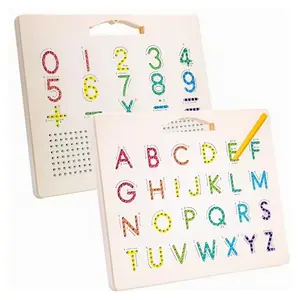Double Sided Magnetic Letters Board for Kids, 2 in 1 Alphabet & Number Magnets Tracing Board for Toddlers, Learning Tools, Education Toy, Baby Shower Gift