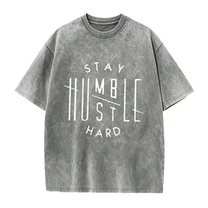 [Classic Street Style] Classic Street Style | Stay Humble Hustle Hard T Shirt | Men's Fashion Casual Trendy Short Sleeve Tee