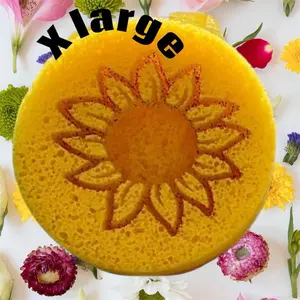 DIY x Large Cheese Soft Sponge  Round by Thick Yellow Sponge for ASMR with Special Customized Patterns Cleaning Pad