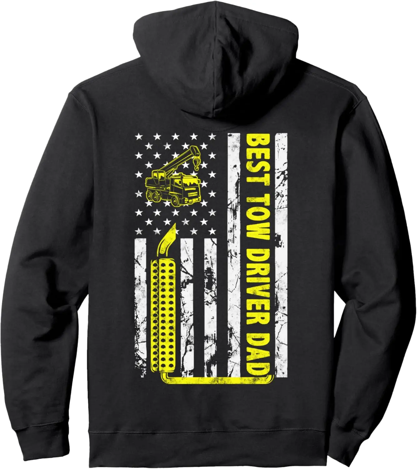 Best Tow Truck Driver Dad Ever American Flag gift Towing Dad Pullover Hoodie