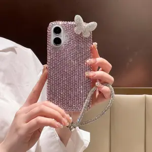 Elegant Diamond Butterfly Phone Case, Accessories, Full Rhinestone Design, Compatible with iPhone 11/12/13/14/15/16/17 Pro/Plus/Pro Max, Stylish Protective Cover