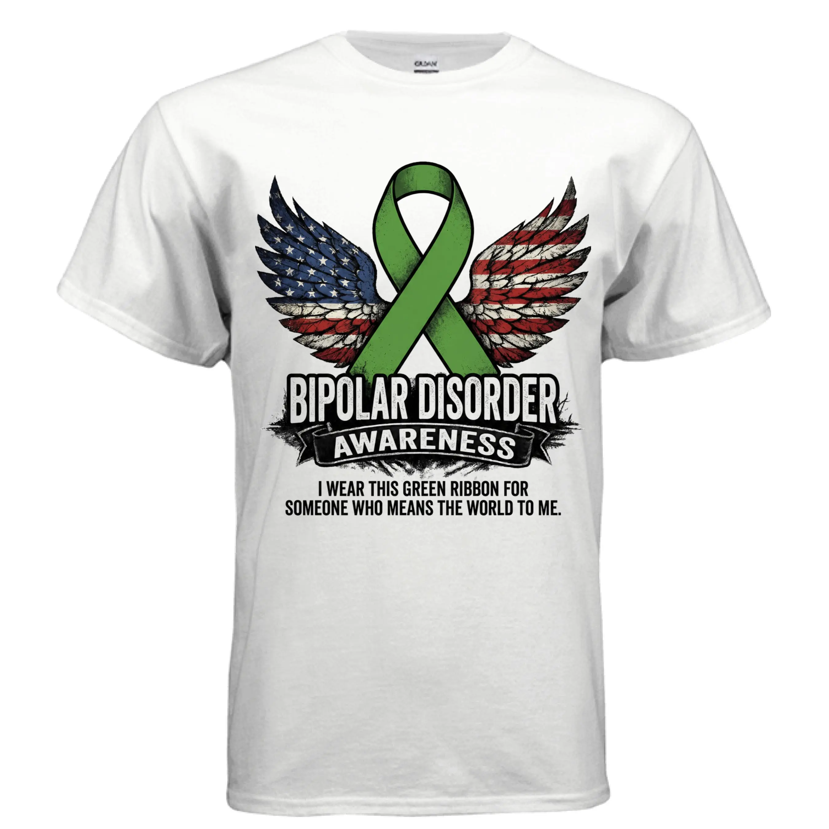Bipolar Strength Awareness Shirt – Living Fully Through Every High & Low, Tops, Shortsleeve, Casual, Awareness Print, Short Sleeves, Classical Fit, Bipolar Theme, Seamless Ribs, Round Neck