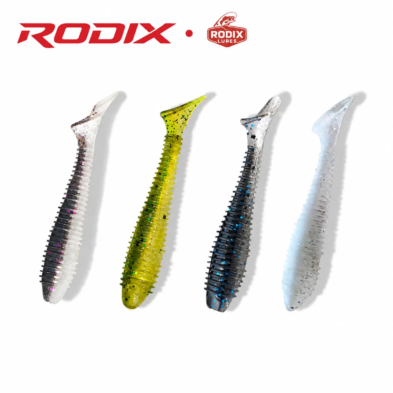 RODIX Paddle Shad Soft Plastic Swimbait Realistic Swimming Action for Bass Walleye Freshwater Fishing