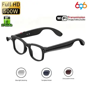 The Ai smart glasses are equipped with a 5-megapixel camera, wireless Bluetooth compatible audio, outdoor sunshade glasses, fashionable design, suitable for both men and women, and come with 2 pairs of free lenses