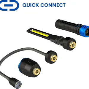 Three-In-One Quick Connect Rechargeable 900lm High Brightness LED Flashlight, Magnetic Base, Work Light, Gooseneck Lamp, 4000mah Battery, USB-C Charging, Spotlight Flashlight Lighting