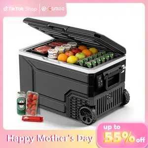 Mother's Day Gift | Kismile 12V Portable Refrigerator 42/53/68QT Compressor Electric Cooler,,  Dual-Voltage 12V/24V DC Car Cooler, -4°F to 68°F Portable Freezer for Car, Truck, RV, Camping, Home, Road Trips，Black