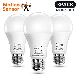 Kasotile Motion Sensor LED Bulb 12w 3000k/6000k, Edison Base E26/e27, Energy Efficient, Ideal for Home Lighting, Best Choice for Smart Homes