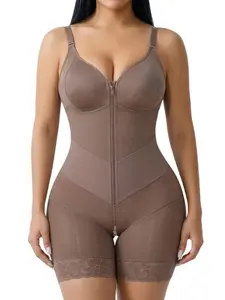 1 Count Women's Adjustable Shoulder Straps Double Compression Design Shapewear with V Shaped Belt, Fajas, Colombian Shapewear, Gentle Fabric Full Body Shaper, V Neck Butt Lifting Tummy Control Bodysuit, Ideal for Sports & Yoga & Gym, Underwear