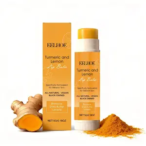 Eelhoe Turmeric Lemon Lip Balm, Hydrating & Nourishing Lip Care, Daily Moisturizing Lip Gloss, Softening & Shiny Lips, Gentle Cleansing Formula