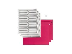 Smead Protab 10% Recycled Hanging File Folder 3-Tab Letter Size Red 20/Box (64197)