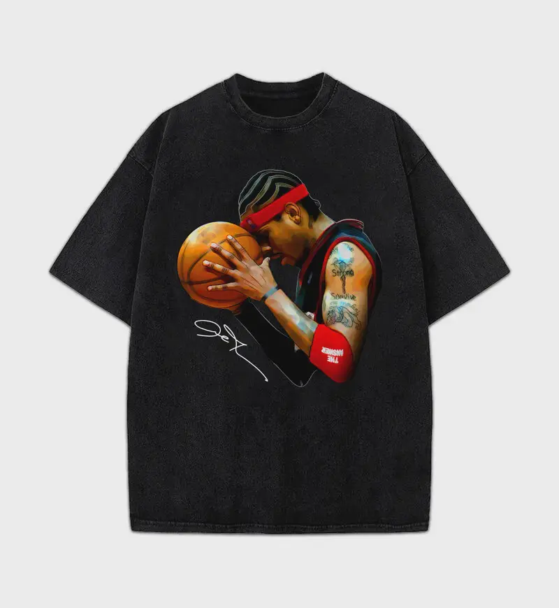 Youth & Adults Allen Iverson The Answer Sixers 90's Basketball Vintage Style Men T-Shirt
