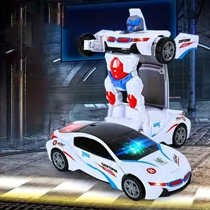 Automatic Transforming Electric Robot Toy Car, 1 Piece Deformable Car Toy, Wall-Climbing with Lights and Music, Perfect Gift for Kids