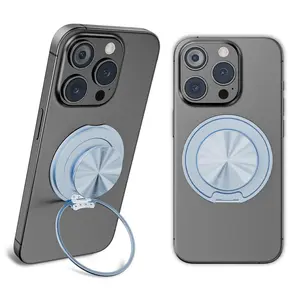 Magnetic Phone Grip for MagSafe, 1 Count Magnetic Cell Phone Ring Holder, Durable Aluminum Alloy Material Adjustable Finger Ring Kickstand Compatible with iPhone & Other Most Smartphones