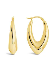1.5" V Drop Hoop Earrings