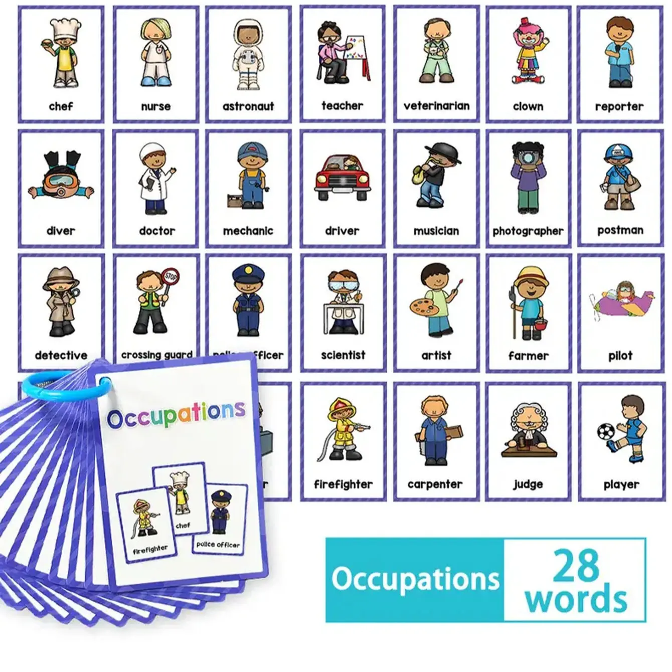Emotion Flash Cards, Educational Toy Learning Cards, Cognitive Development, Fun and Interactive, Ideal for Kids Ages 3-6