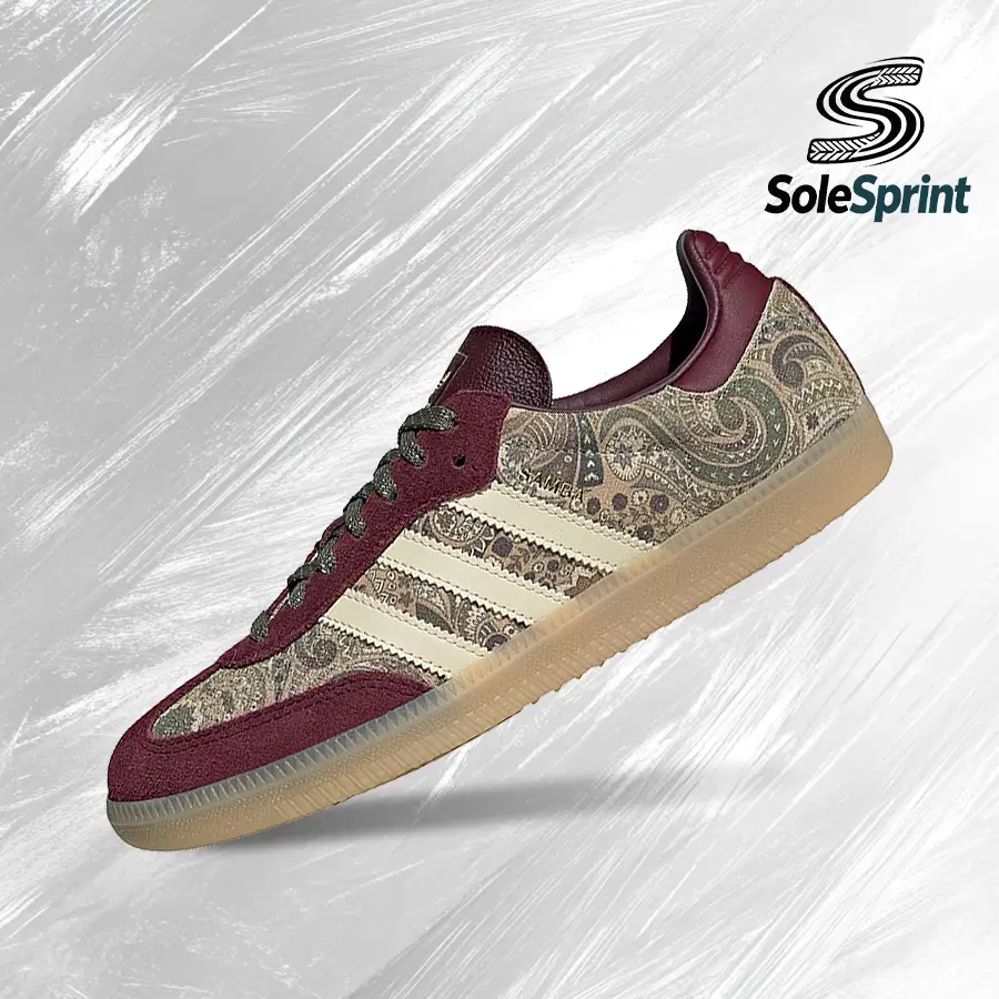 adidas Samba OGLiberty London Maroon Warm Vanilla (Women's)– Women's Lifestyle Sneakers – shoes for woman -Vintagen - Running Shoes, Lightweight Shock-Absorbing Comfort, Breathable Everyday Fit, Gym Training to Street Casual Wear - back to school-KH9802
