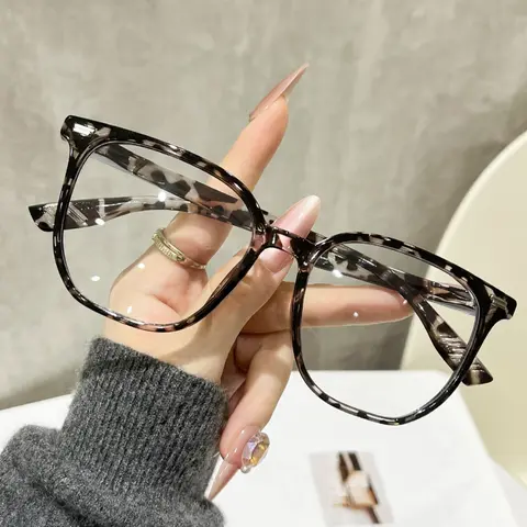 Unisex Leopard Print Anti-Blue Light Glasses, Fashionable Plastic Frame, Clear Lens, Ideal for Computer, Gaming, TV, Smartphone Use, Leopard Pattern Eyeglasses, Stylish Glasses, Stylish Eyewear