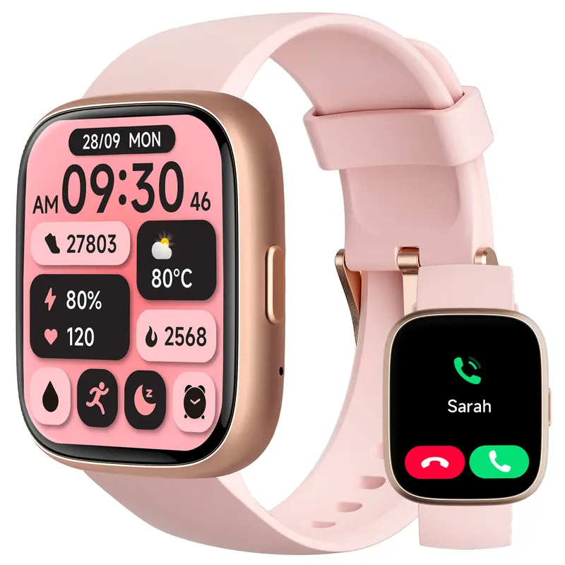 TOOBUR Multifunctional Smartwatch For Men Women Fitness Tracker with 100+ Sports Modes,BT Call Function,Activity Tracker,Smart Voice Assistant Messages Reminder Smart Watch Wearable Devices Smartwatch for IOS & Android