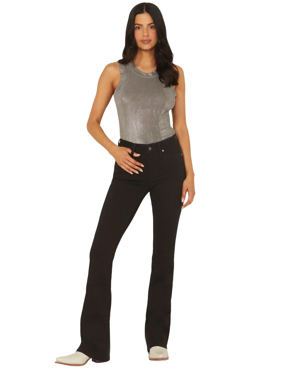 Shyanne Women's Women'S Aria Mid Rise Bootcut Super Stretch Denim Jeans - Swsp25j13-Blk