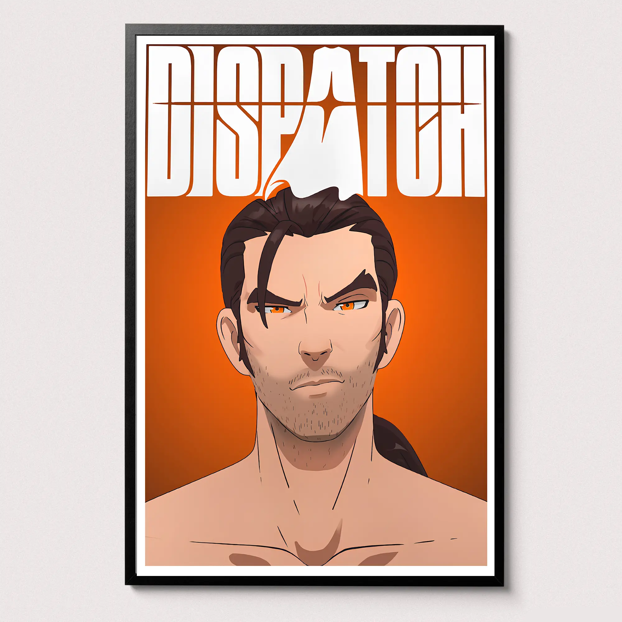 Flambae Poster – Dispatch Fiery Superhero Comedy Poster, Dramatic Red Character Wall Art Print, Aesthetic Decor for Bedrooms, Gaming Rooms & Fans of Stylized Game Art