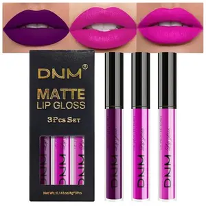evpct 3Pcs Purple Hot Pink Fuchsia Red Matte Lipstick Lip Stain Sets for Women, Matte Lipstick Long Lasting Waterproof Permanent 24 Hours original, Lip Sticks Pack for Halloween Daily Makeup
