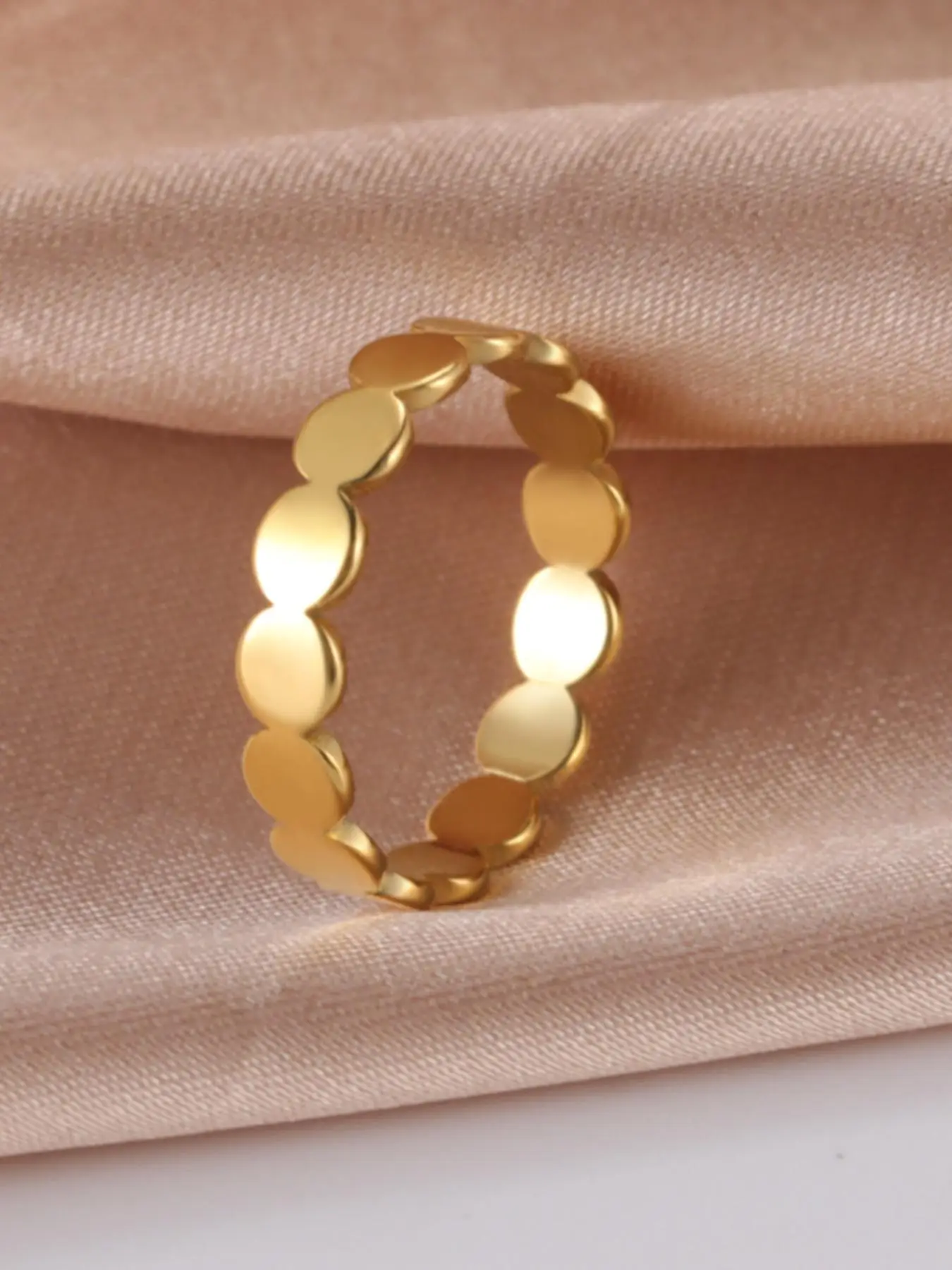 Simple Geometric Design Stainless Steel Ring, Minimalist Round Decor Ring For Women For Birthday Gift, Wedding Engagement Jewelry Gift