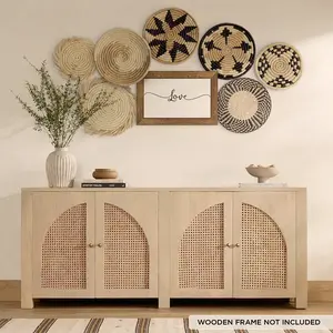 Set 7 of Wall Hanging Woven Basket, Boho Wall Basket Decor, Bohemian Style Basket Decor, Rustic Handmade Round Wall Basket for African Design, Farmhouse Decor