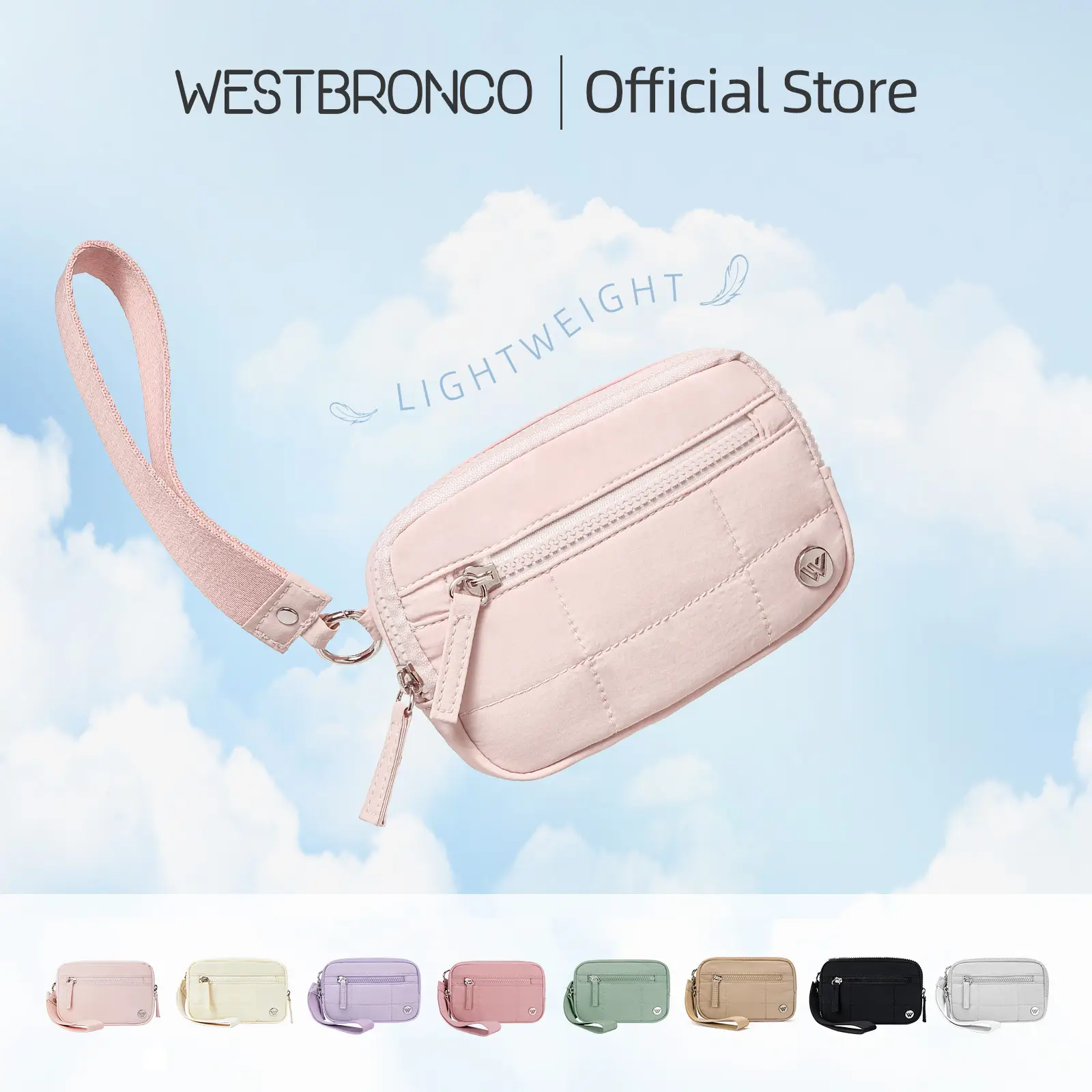 WESTBRONCO Puffer Wristlet Wallet for Women Quilted with 3 Zipper FASHION Purse Card Holder Phone RFID Blocking Pouch Compact Daily Use Gift idea FOR