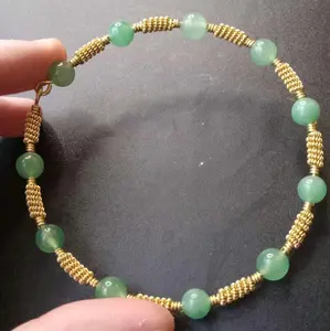 green aventurine copper bracelet, bangle bracelet
