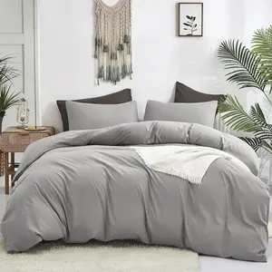 Silver Grey Comforter Sets Queen Light Grey Comforter Plain Gray Quilts Silver Gray for Women Men Adults Teens