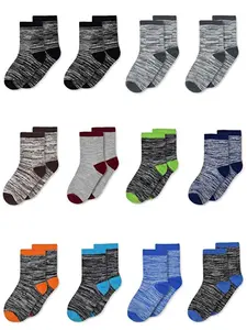 Boys' Colorblock Calf Socks, Casual Soft Comfortable Breathable Socks for Daily Wear, Kid's Socks for All Seasons