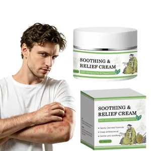 【3 pcs】Soothing & Relief Cream with Honeysuckle & Peppermint - 30g, 100% Natural Plant Extracts, Gentle for All Ages, Fast Acting Relieve itching , Hydrates Dry & Sensitive Skin, Therapeutic Treatment for Flare-up,Eczema & Psoriasis