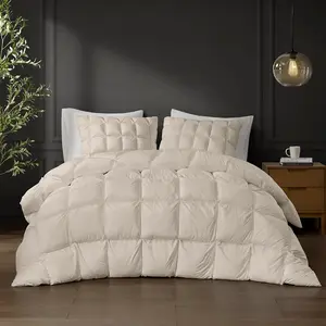 Madison Park Super Fluffy Down Alternative Duvet Insert - MP10-8444, 90x90x1.5in Stay Puffed Overfilled, Tan Full & Queen Size Machine Washable Duvet