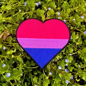 Heart Bisexual Pride Flag LGBTQ Bisexual Flag - 4 inch Iron-on Patch