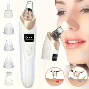 USB Rechargeable Blackhead Extractor And Pore Cleansing Set - Features an Ergonomic Design with Four Intensity Levels, Comes with Various Nozzle Attachments, Perfect Skincare Gift for Enthusiasts