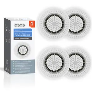 Brushmo Brush Head Replacements Compatible with Clarisonic Mia 1, Mia 2, Mia Fit, Alpha Fit, Smart Profile Uplift and Alpha Fit, Sensitive Facial 4 Pack (Sensitive)