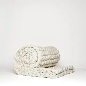 Breathable Heavy Knit Weighted Blanket - 10 Lbs - Cloud (Color White)