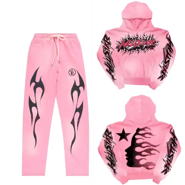 Hellstar Brainwashed Without Brain Pink Hoodie, Y2K Graphic Streetwear, Unisex Oversized Pullover, Casual Urban Fashion