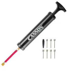 Cannon Sports Ball Hand Pump Set with 7 Inflation Needles and Nozzle for Various Balls and Inflatables