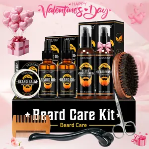 Beard Kit for Men Grooming & Care W/Beard Wash,3 Packs Beard Oil Beard Balm Leave-in Conditioner Premium valentine's day gifts for him