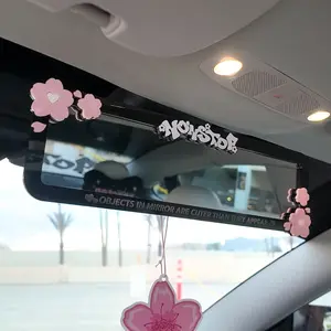 Pink Sakura Clip-on Rear View Mirror