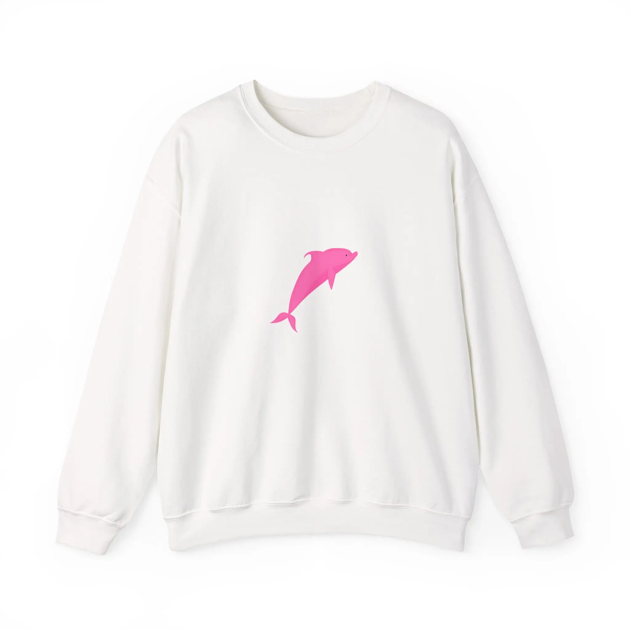 Pink Dolphin Sweatshirt | Minimal Ocean Animal Graphic