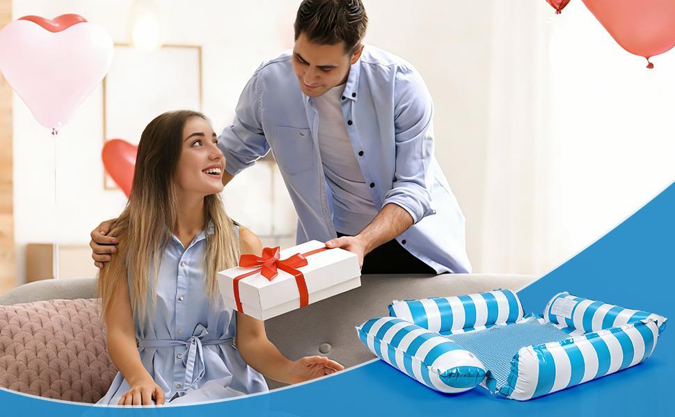 Pool Floats, Inflatable Pool Hammocks, Portable Pool Float for Adults, Pool Floats Adult Lounge Chair, Pool Float Raft for Summer Relaxing & Travel, Pool Accessories for Backyard Party, Above Ground Pool Accessories for Lake & Beach Vacation