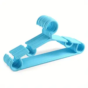 10pcs/Set Dry and Wet Use Non-slip Candy Colored Plastic Hangers, Clothes Hanging Rack